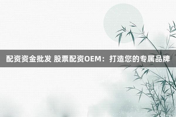 配资资金批发 股票配资OEM：打造您的专属品牌